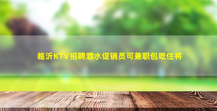 临沂KTV招聘酒水促销员可兼职包吃住将